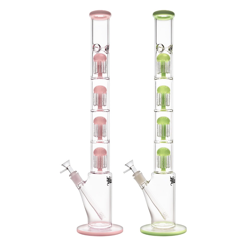 Ice Bong Skyscraper 4x 8-Arm Tree Perco 58cm Green (Black Leaf)