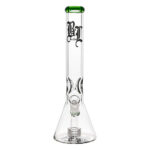 Beaker Ice Bong Drum Percolator 40cm Green (Black Leaf)