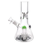Beaker Ice Bong Drum Percolator 40cm Green (Black Leaf)