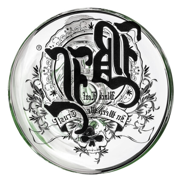 Beaker Ice Bong Drum Percolator 40cm Green (Black Leaf)