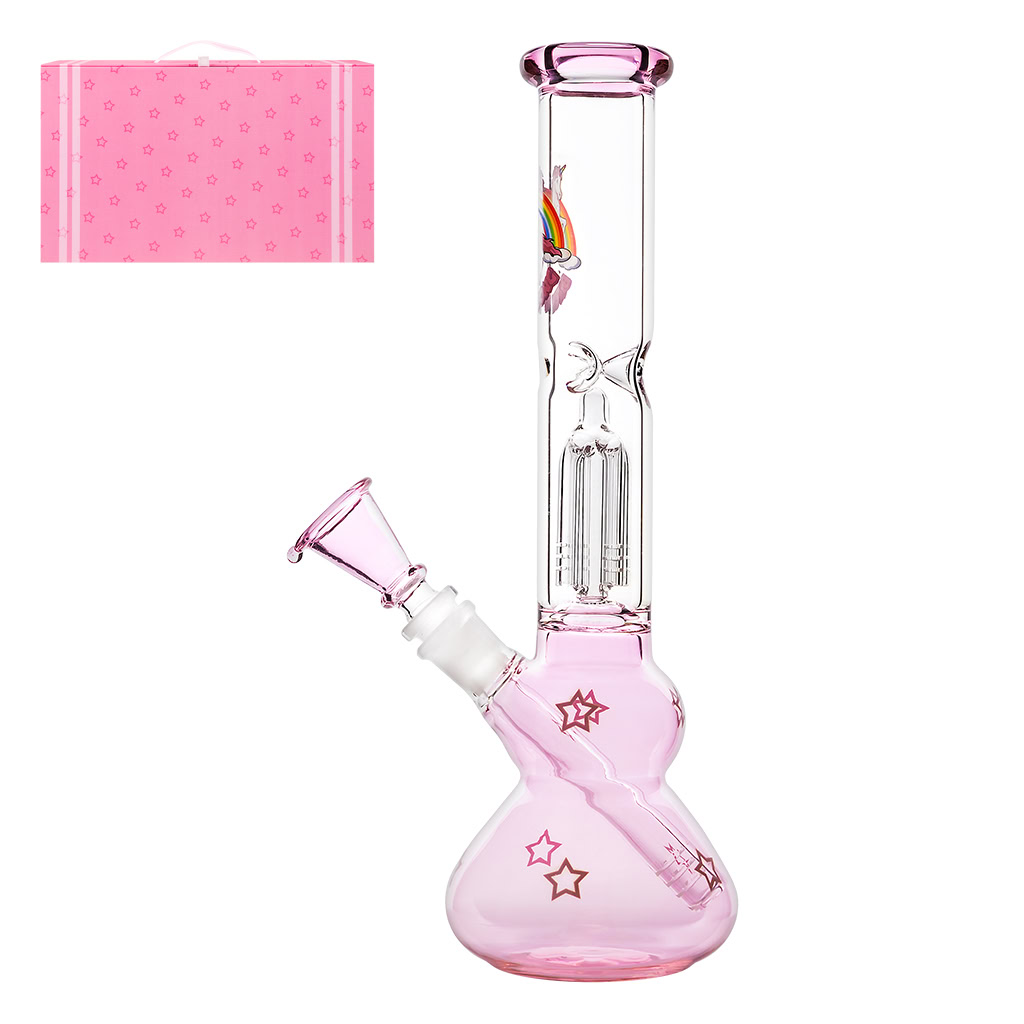 Bitch Bong 4-Arm Percolator 30cm with case (Black Leaf)