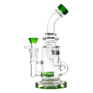 For Herbs And Oil Drum Percolator 21cm Green borosilicate glass bong with drum perc.