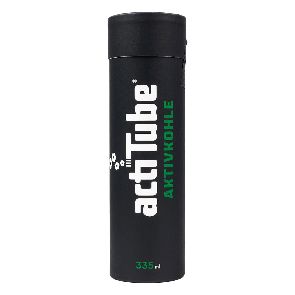 ActiTube activated carbon pellets for bong filtration, made from 100% vegetable-based carbon to reduce tar.
