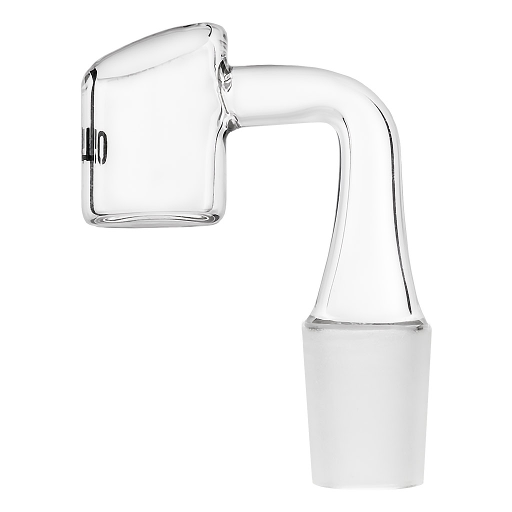 Durable 90-degree borosilicate glass oil dabbing banger with a universal SG19 fit, perfect for wax and cannabis concentrates.