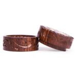 Rosewood Grinder Stone Inlay Cannabis Leaf 35mm