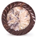 Rosewood Grinder Stone Inlay Cannabis Leaf 35mm
