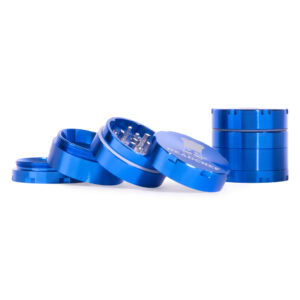 Razer Grinder 4-Part 40mm Blue Headchef small kief catcher.