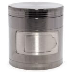 Metal Grinder Ejection 4-Part 63mm Gray large metal kief catcher.
