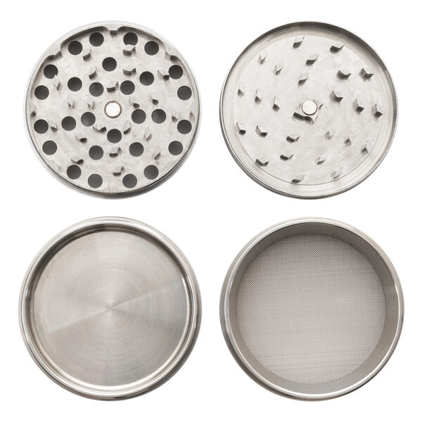 Stainless Steel Steely Dan Grinder 4-Part (Black Leaf)