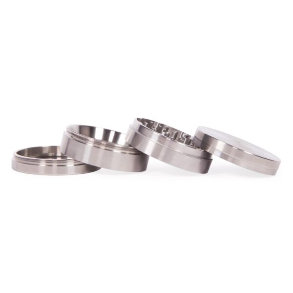 Stainless Steel Grinder 4-Part 59mm (Black Leaf)