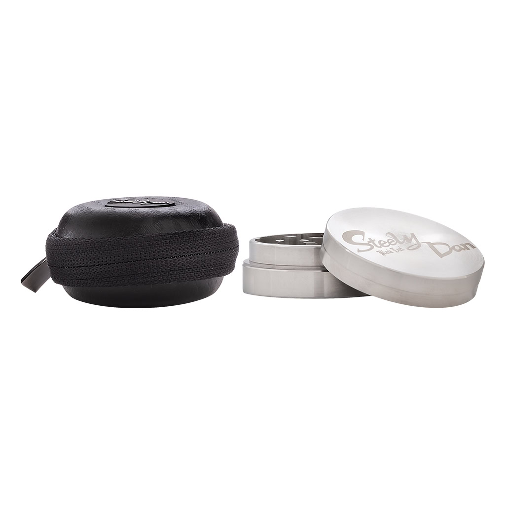Stainless Steel Steely Dan Grinder 2-Part 39mm (Black Leaf)
