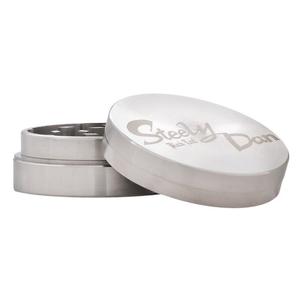 Stainless Steel Steely Dan Grinder 2-Part 39mm (Black Leaf)