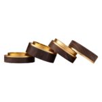 Nut Wood Aluminum 4-Part Ø 63mm Golden (Black Leaf)