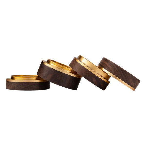 Nut Wood Aluminum 4-Part Ø 63mm Golden (Black Leaf)