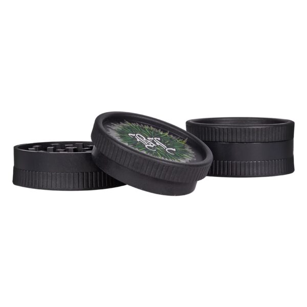 Hemp Plastic Grinder 2-Part 55mm (Black Leaf)