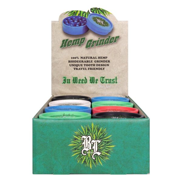 Hemp Plastic Grinder 2-Part 55mm (Black Leaf)