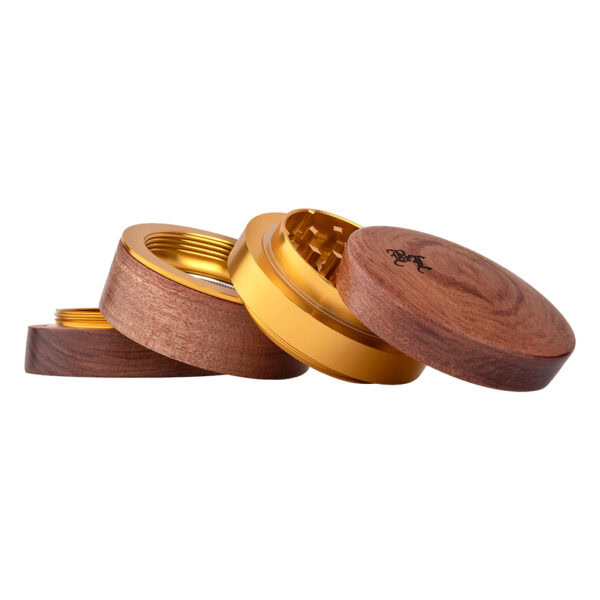 Wood Aluminum Grinder 4-Part 59mm (Black Leaf)
