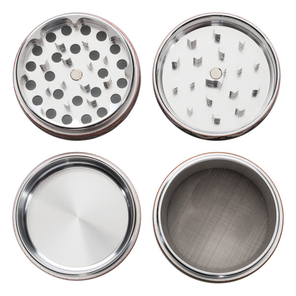Aluminum Grinder Totum 54mm 4-Part (Black Leaf)