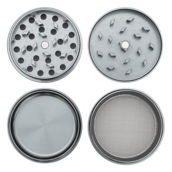 Aluminium Grinder Valhalla 4-Part 50mm (Black Leaf)