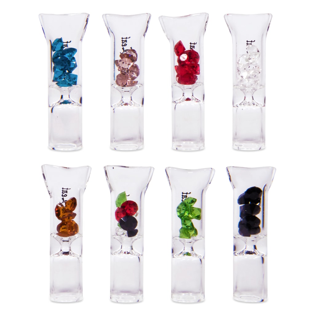 Glass Tips With Strass For 8mm Filters Assorti Colour (Black Leaf)