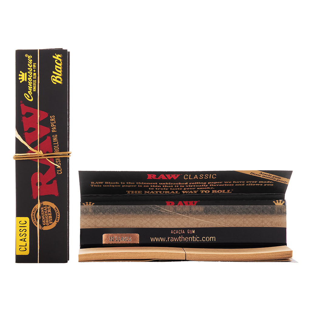 RAW Black Connoisseur King Size Slim & Tips (RAW)