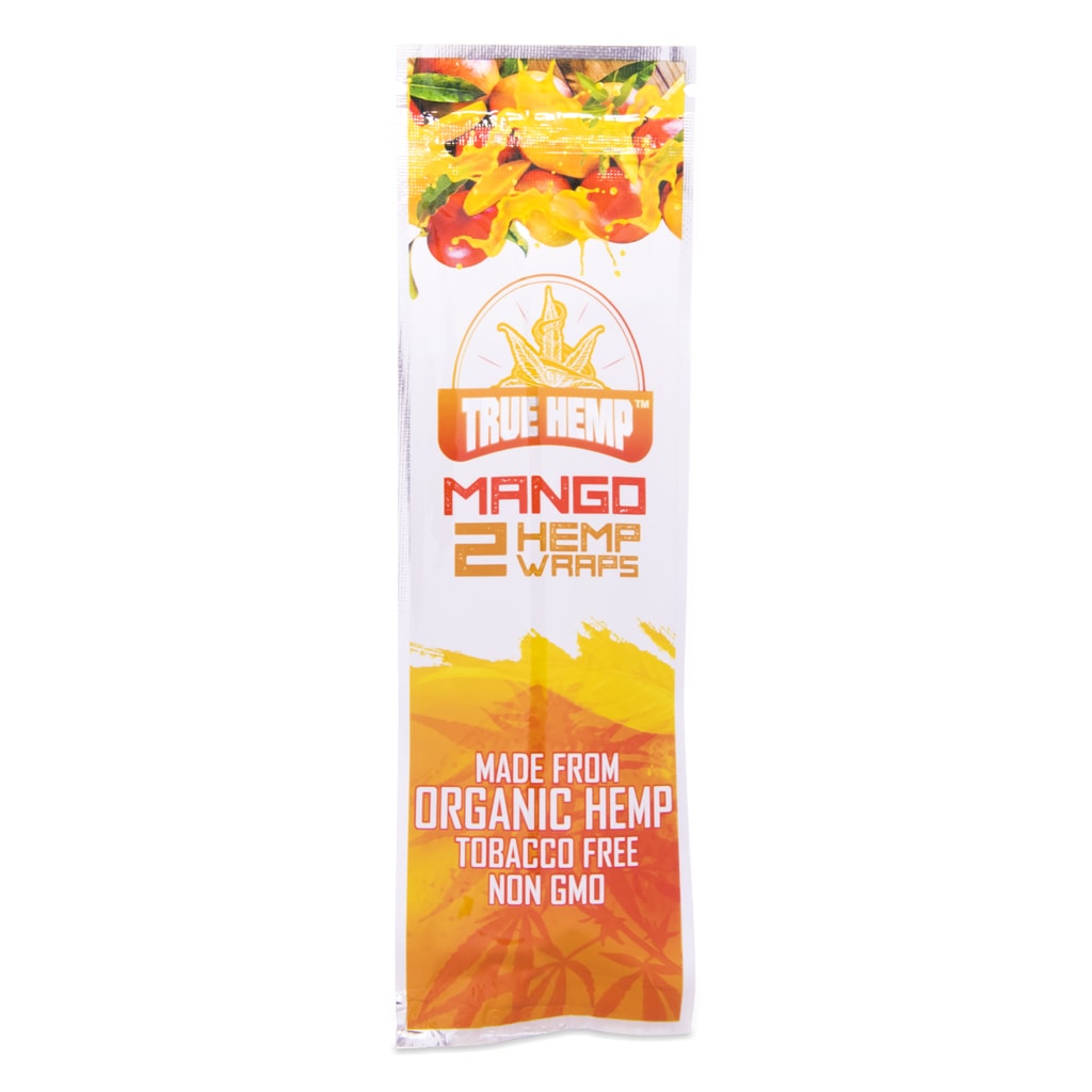 True Hemp Wrap Mango hemp leaf wraps.