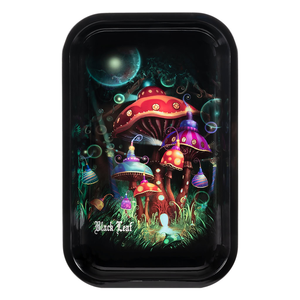 Rolling tray Large Mushroom (Black Leaf)