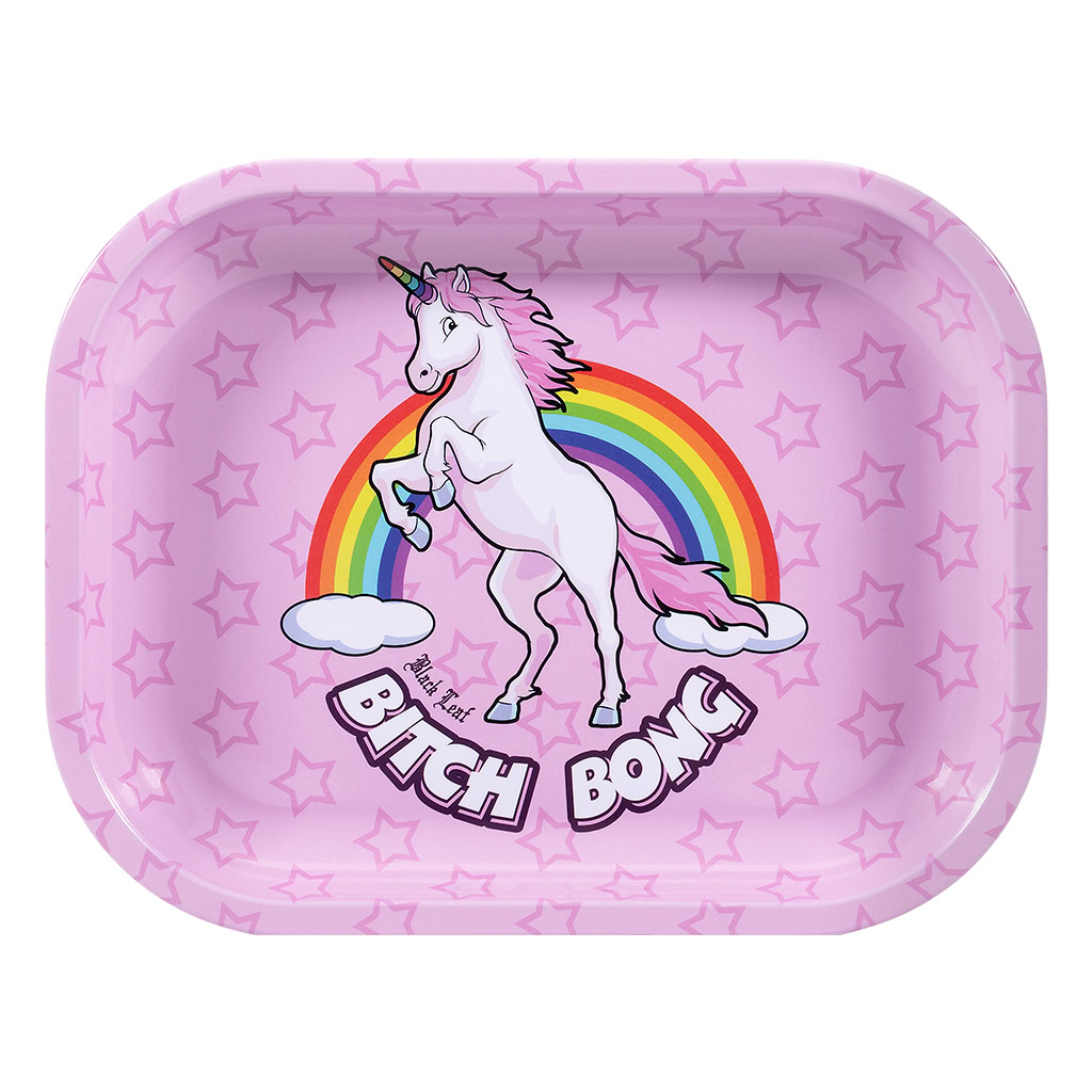 Rolling Tray Small Bitch Bong (black Leaf)