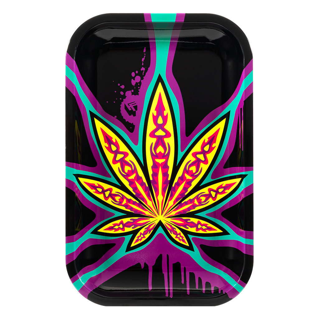 Rolling Tray M Neon Leaves 3/4 (Fire-Flow)