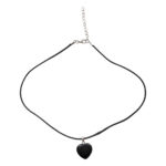 Crystal Necklace Heart Black Opsidian