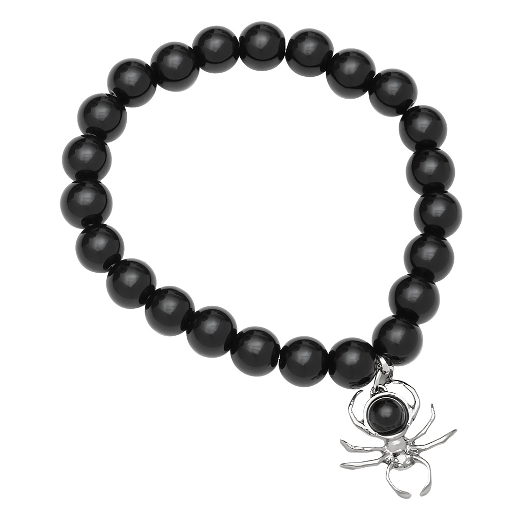 Bracelet Black Obsidian Spider