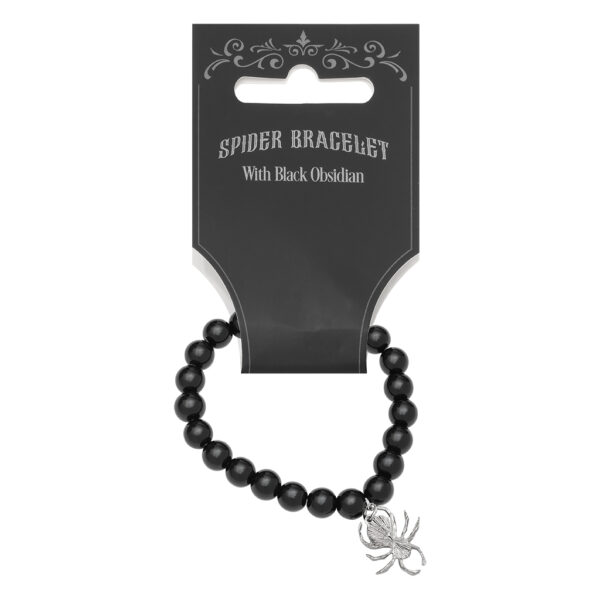 Bracelet Black Obsidian Spider