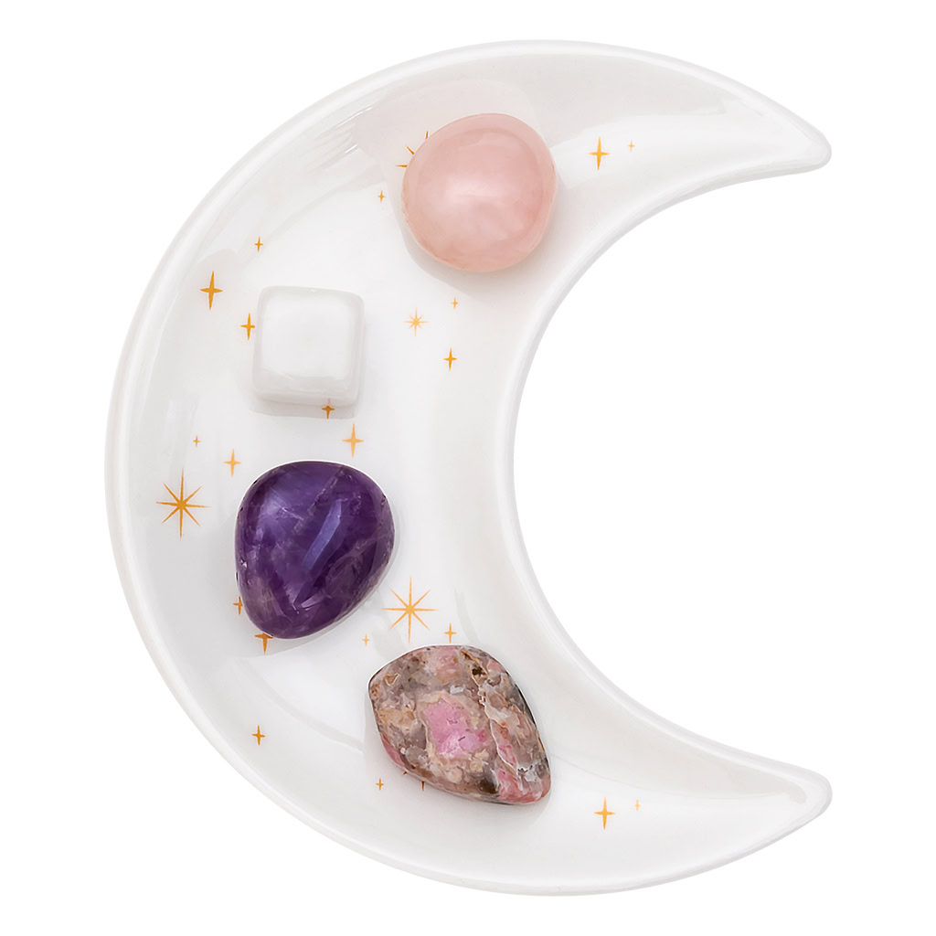 Love Healing Crystal Set With Moon Dish (The Mindful Frog)