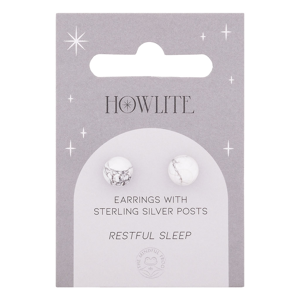 Crystal Earrings Howlite (The Mindful Frog)