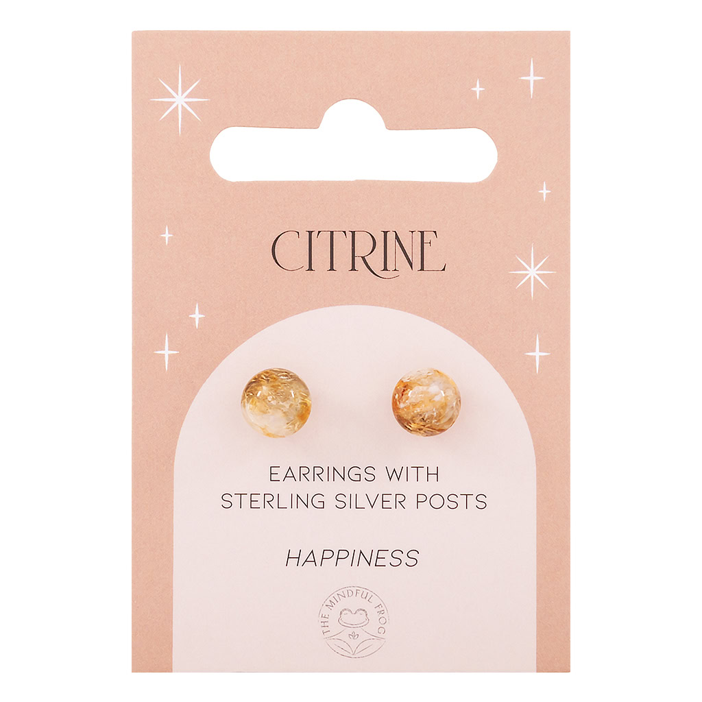 Crystal Earrings Citrine (The Mindful Frog)