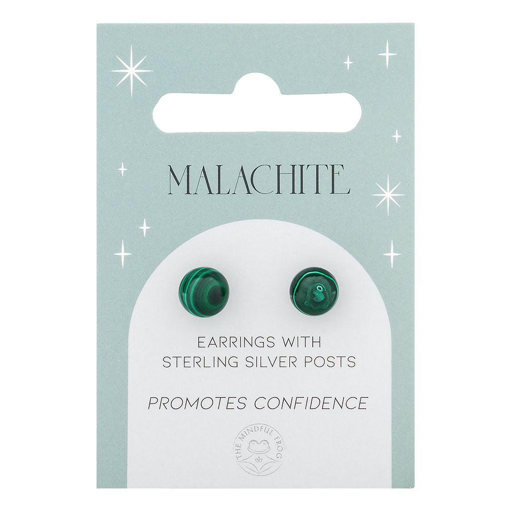 Crystal Earrings Malachite (The Mindful Frog)