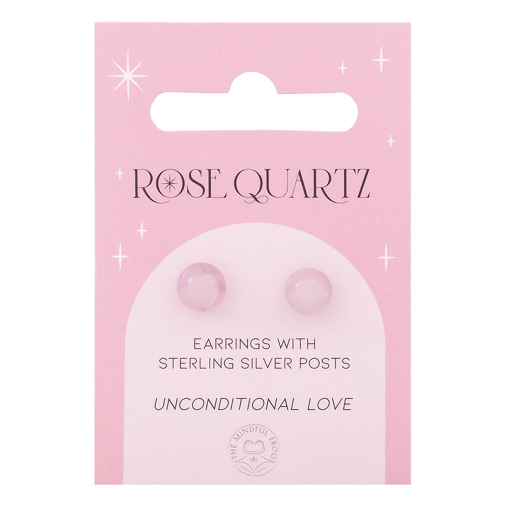 Crystal Earring Rose Quartz (The Mindful Frog)