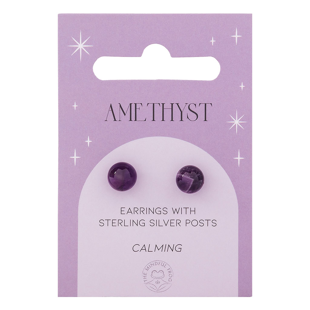Crystal Earring Amethyst (The Mindful Frog)