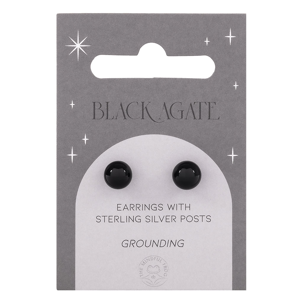Crystal Earring Black Agate (The Mindful Frog)