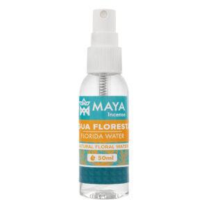 50ml spray bottle of Agua Floresta Florida Water used for aura cleansing and meditation rituals.