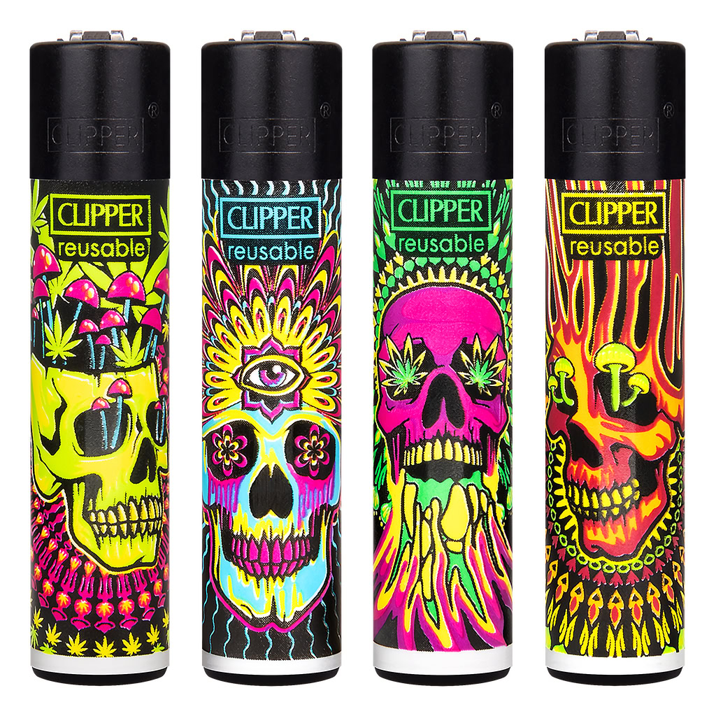 Clipper Lighter Trippy Skulls (Clipper)