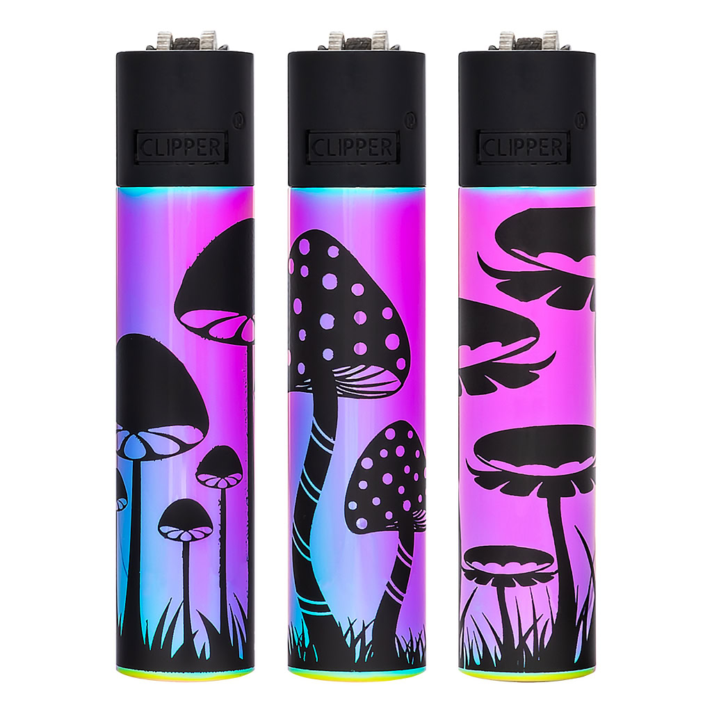 Lighter Metal Icy Mushrooms print incl. giftbox (Clipper)