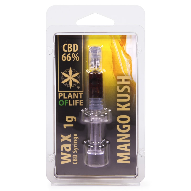 Syringe filled with 1 gram Mango Kush CBD Wax concentrate