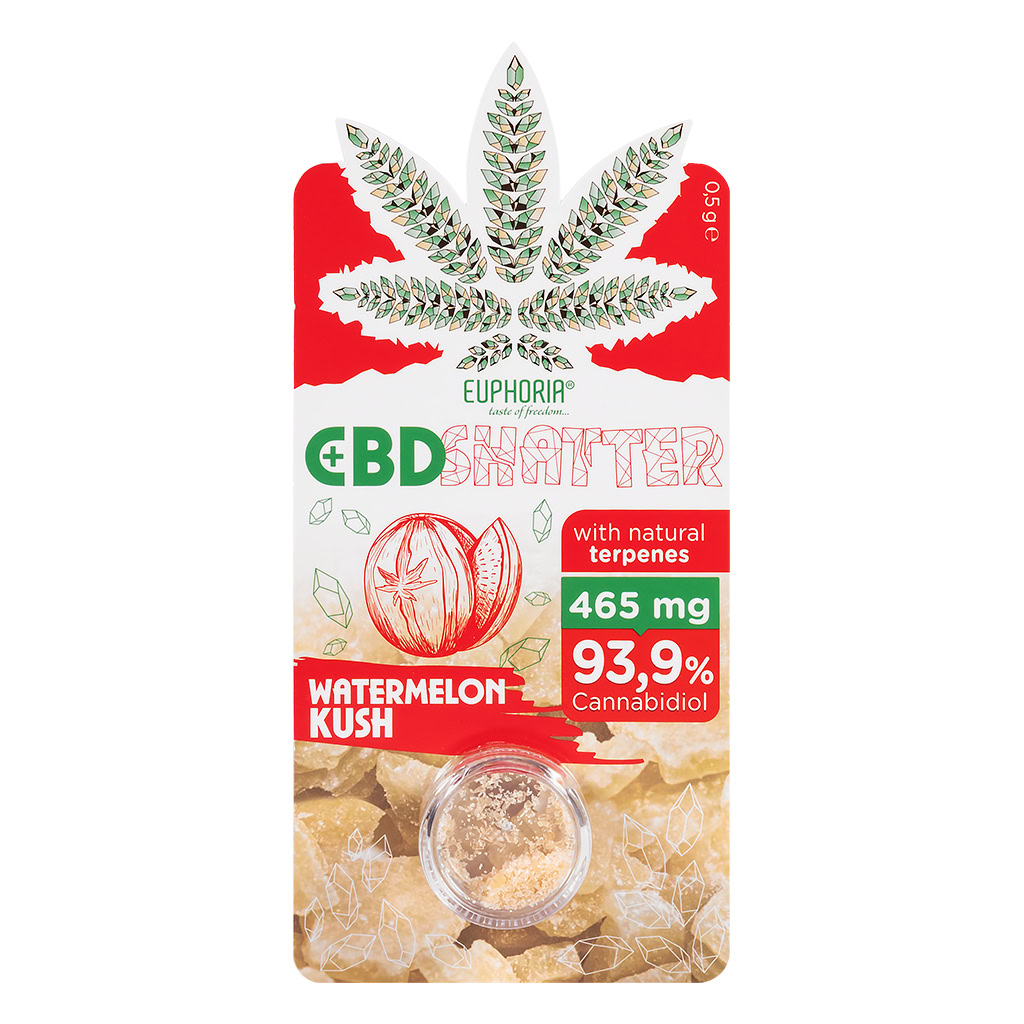 CBD Shatter 94% Watermelon Kush 465mg (Euphoria)