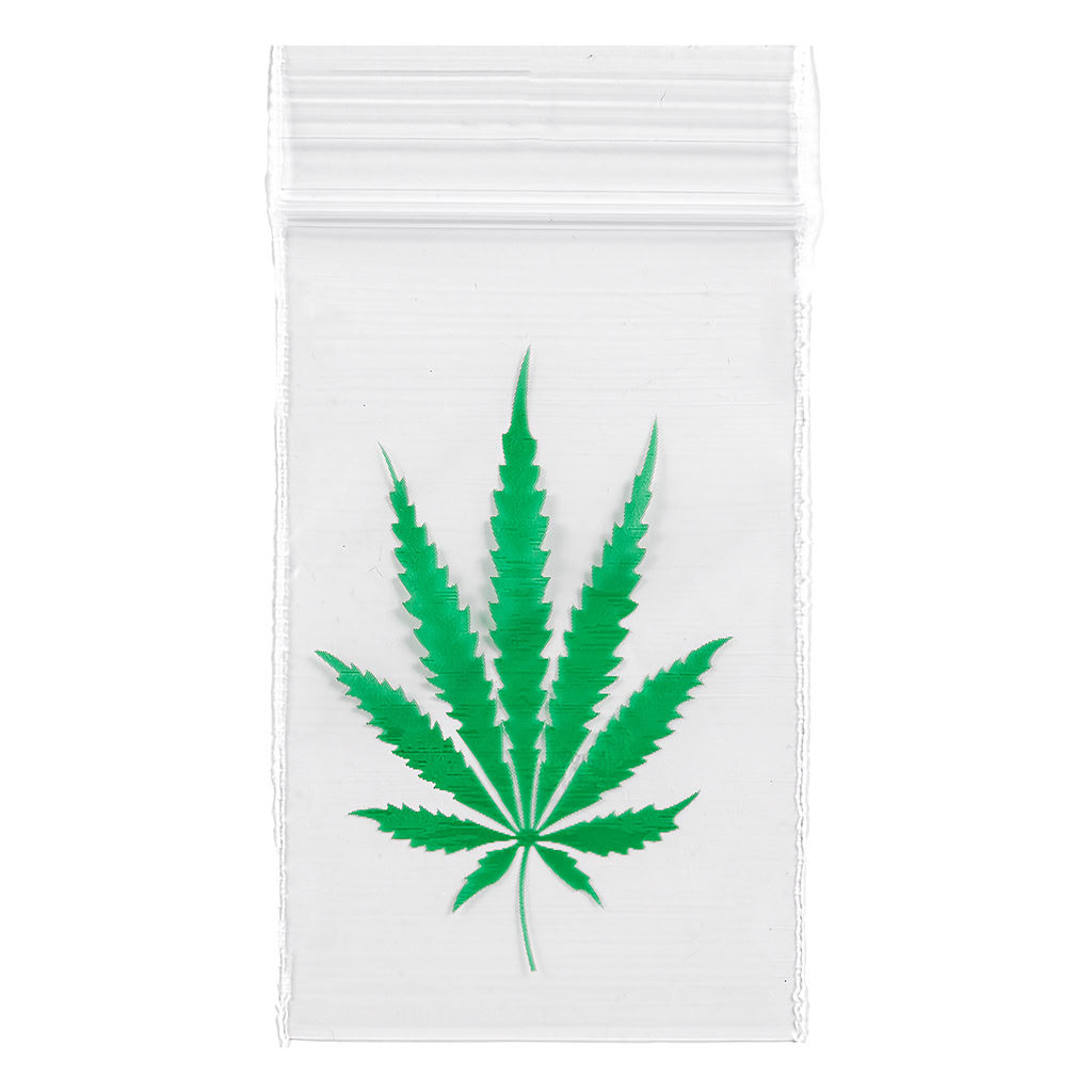 Ziplock Bag Green Leaf 40x60mm 50µ