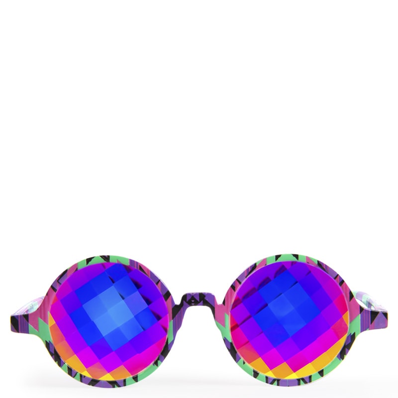Kaleidoscope Glasses Round Square Pink Lilac