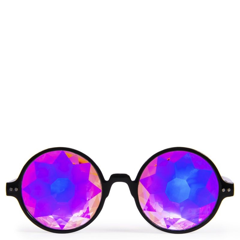 Kaleidoscope Glasses Round Flower Black