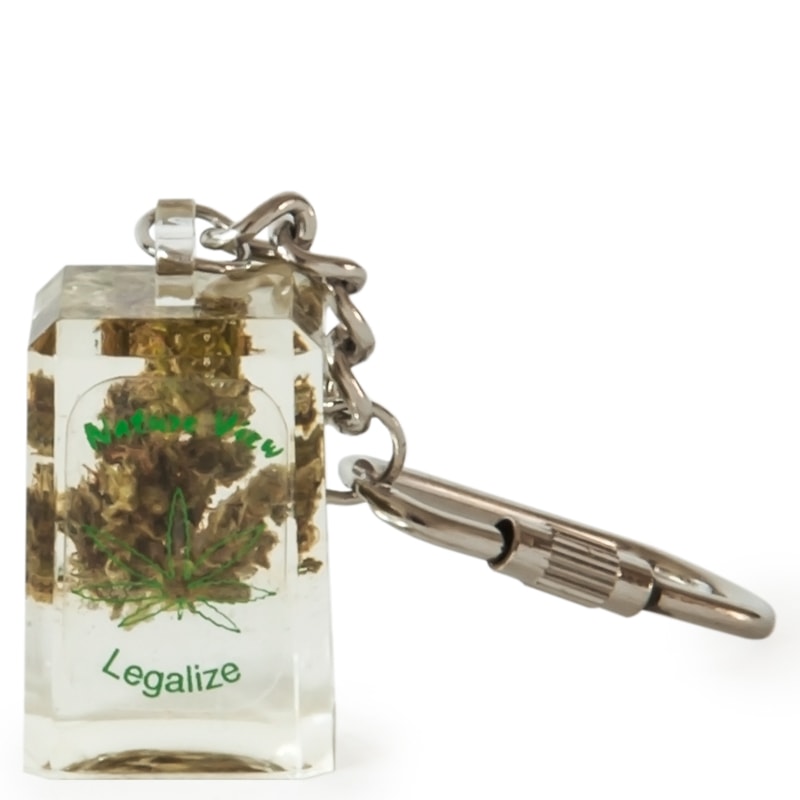 Acrylic Keyring With Weed