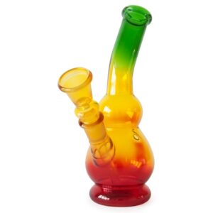 18cm Rasta colours small glass bong.