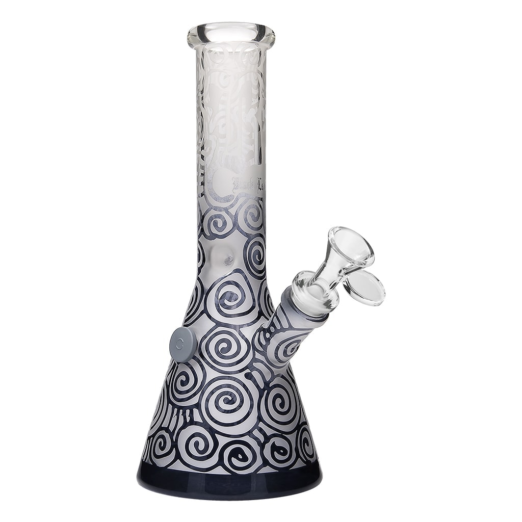 Glass Ice Bong SG 19/14 25cm (Black Leaf)